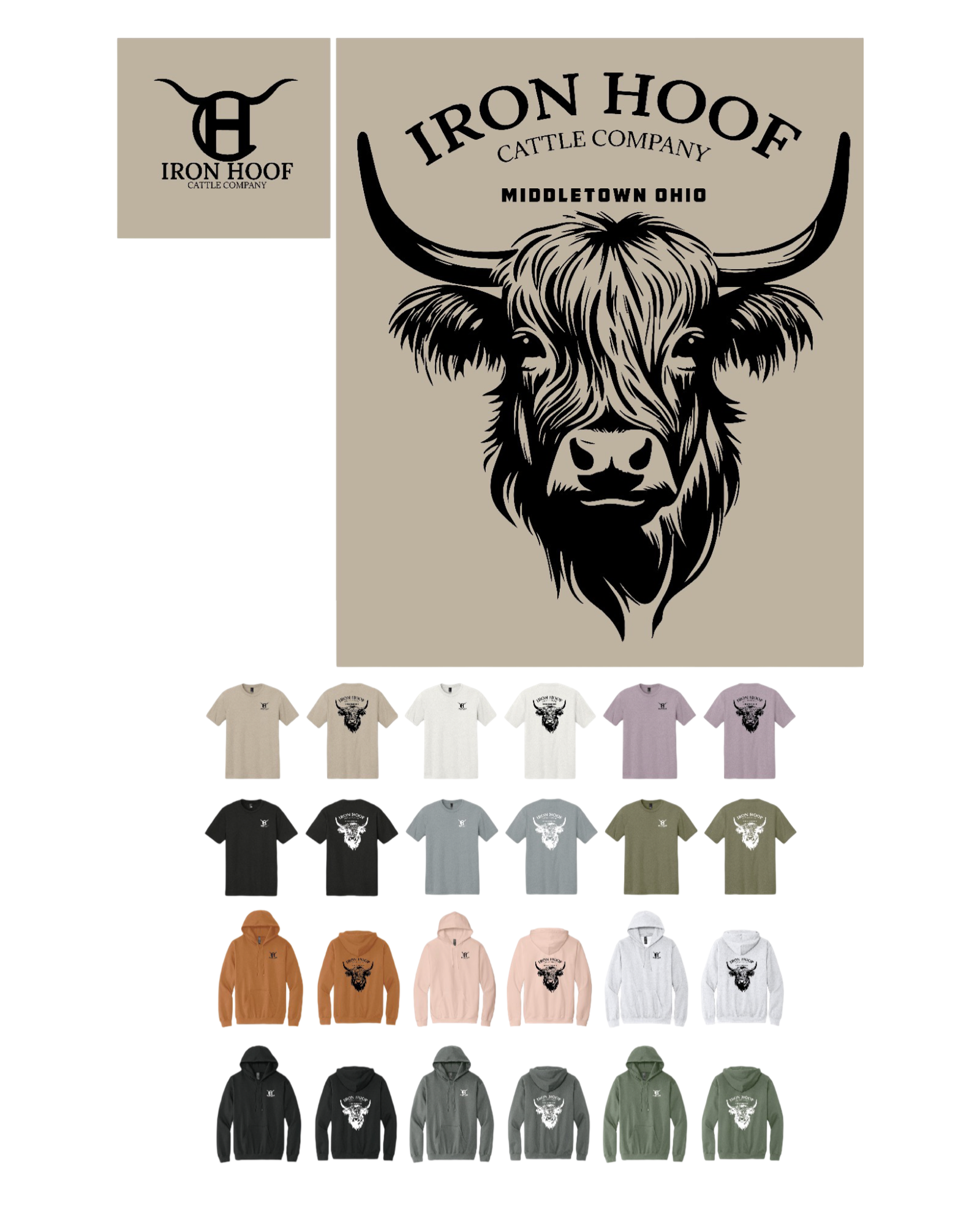 Iron Hoof Cow Sketch Hoodie
